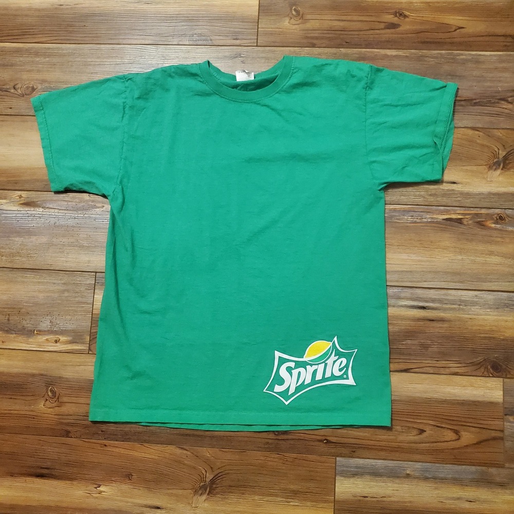 Vintage Fruit of the Loom Sprite Graphic T-Shirt Mens Large Green Short Sleeve